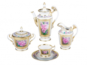 Porcelain Espresso/Coffee Set Alexandria Recollection 21 pc Porcelain Espresso/Coffee Set Alexandria Recollection 21 pc