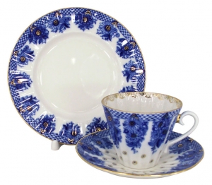 Lomonosov Imperial Porcelain Tea Set 3pc Radiant Basket 7.95 oz/235 ml Lomonosov Imperial Porcelain Tea Set 3pc Radiant Basket 7.95 oz/235 ml