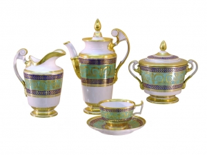 Lomonosov Porcelain Espresso/Coffee Set Alexandria Golden 21 pc Lomonosov Porcelain Espresso/Coffee Set Alexandria Golden 21 pc
