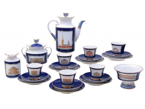 Lomonosov Porcelain Espresso/Coffee Set Classical St.Petersburg for 6/22pc Lomonosov Porcelain Espresso/Coffee Set Classical St.Petersburg for 6/22pc