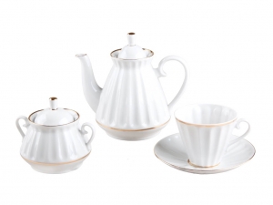 Lomonosov Imperial Porcelain Tea Set White 6/20p Lomonosov Imperial Porcelain Tea Set White 6/20p