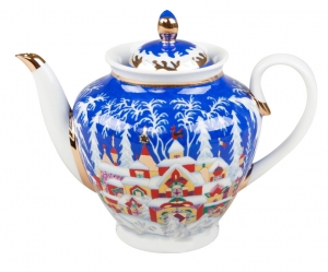 Lomonosov Imperial Porcelain Tea Pot Spring Winter Fairytale 27 oz/800 ml