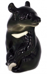 Asian Bear Black Lomonosov Imperial Porcelain Figurine Asian Bear Black Lomonosov Imperial Porcelain Figurine