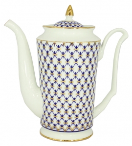Lomonosov Imperial Porcelain Bone China Coffee Pot Julia Cobalt Net 23.3 fl.oz/690 ml Lomonosov Imperial Porcelain Bone China Coffee Pot Julia Cobalt Net 23.3 fl.oz/690 ml