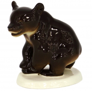 Brown Bear Walking Lomonosov Imperial Porcelain Figurine
