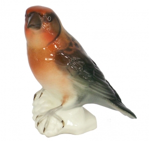 Crossbill Bird Red Lomonosov Imperial Porcelain Figurine Crossbill Bird Red Lomonosov Imperial Porcelain Figurine