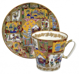 Lomonosov Imperial Porcelain Cup and Saucer Bone China Fairytale 2.71 fl.oz/80 ml Lomonosov Imperial Porcelain Cup and Saucer Bone China Fairytale 2.71 fl.oz/80 ml
