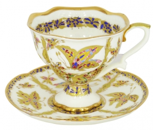 Lomonosov Imperial Porcelain Fantastic Butterflies Bone China Tea Cup and Saucer Lomonosov Imperial Porcelain Fantastic Butterflies Bone China Tea Cup and Saucer