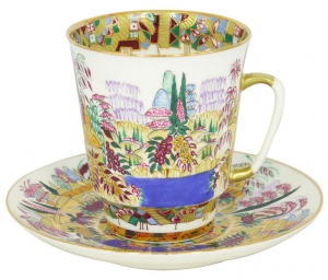 Lomonosov Imperial Porcelain Cup and Saucer Bone China May Spring Lomonosov Imperial Porcelain Cup and Saucer Bone China May Spring