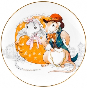 Decorative Wall Plate 2020 Year of RAT Mice Couple Decorative Wall Plate 2020 Year of RAT Mice Couple
