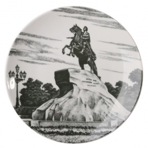 Decorative Wall Plate Bronze Horseman Peter the Great St.Petersburg 7.7 Decorative Wall Plate Bronze Horseman Peter the Great St.Petersburg 7.7