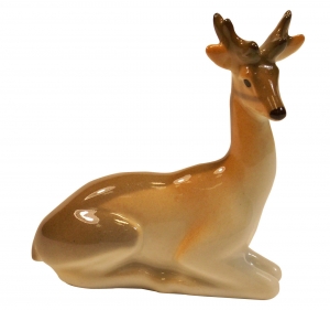 Deer Recumbent Tiny Lomonosov Imperial Porcelain Figurine