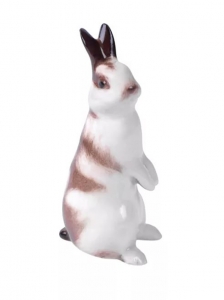 Easter Bunny Rabbit Standing Lomonosov Imperial Porcelain Figurine