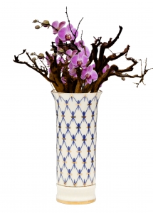 Flower Vase Vertical Cobalt Net Bone China Lomonosov Imperial Porcelain Flower Vase Vertical Cobalt Net Bone China Lomonosov Imperial Porcelain