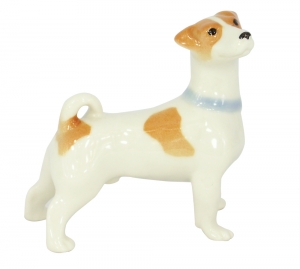 Jack Russell Terrier Dog Standing Lomonosov Porcelain Figurine Jack Russell Terrier Dog Standing Lomonosov Porcelain Figurine