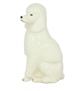 King Poodle Dog White Colored Lomonosov Porcelain Figurine King Poodle Dog White Colored Lomonosov Porcelain Figurine