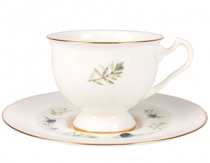 Lomonosov Imperial Bone China Tea Set Cup and Saucer Aisedora Crowberry 8.1 oz/240 ml Lomonosov Imperial Bone China Tea Set Cup and Saucer Aisedora Crowberry 8.1 oz/240 ml
