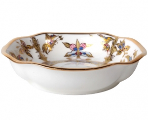 Lomonosov Imperial Porcelain Bone China Porcelain Jam Dish Natasha Fantastic Butterflies