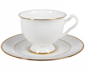 Lomonosov Imperial Porcelain Bone China Cup and Saucer Aisedora Golden Ribbon Lomonosov Imperial Porcelain Bone China Cup and Saucer Aisedora Golden Ribbon