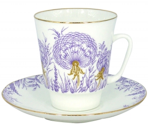 Lomonosov Imperial Porcelain Bone China Cup and Saucer May Dandelion Lomonosov Imperial Porcelain Bone China Cup and Saucer May Dandelion
