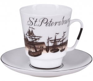 Lomonosov Imperial Porcelain Bone China Cup and Saucer May Good-bye Petersburg (6) Lomonosov Imperial Porcelain Bone China Cup and Saucer May Good-bye Petersburg (6)