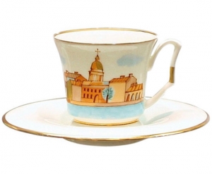 Lomonosov Imperial Porcelain Bone China Cup and Saucer Yulia Petersburg Lomonosov Imperial Porcelain Bone China Cup and Saucer Yulia Petersburg