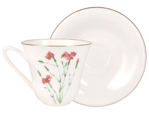 Lomonosov Imperial Porcelain Bone China Tea Set Cup and Saucer Carnation Flower 7.3 fl.oz/200 ml Lomonosov Imperial Porcelain Bone China Tea Set Cup and Saucer Carnation Flower 7.3 fl.oz/200 ml