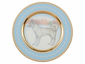 Lomonosov Porcelain Decorative Wall Plate Husky Dog Lomonosov Porcelain Decorative Wall Plate Husky Dog