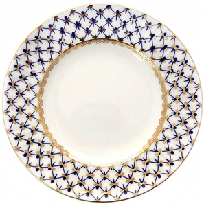 Lomonosov Imperial Porcelain Dessert Plate Cobalt Net Cake Bone China Wave Lomonosov Imperial Porcelain Dessert Plate Cobalt Net Cake Bone China Wave