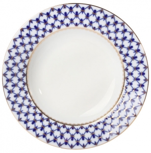 Lomonosov Porcelain Dinner Plate Cobalt Net European-2 Flat 8.5 Lomonosov Porcelain Dinner Plate Cobalt Net European-2 Flat 8.5