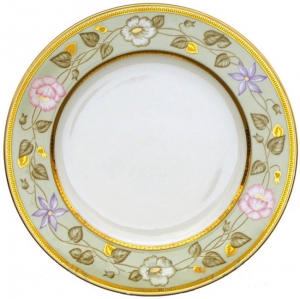 Lomonosov Imperial Porcelain Dinner Plate European Jade Background Flat 10.4 Lomonosov Imperial Porcelain Dinner Plate European Jade Background Flat 10.4