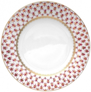 Lomonosov Imperial Porcelain Dinner Plate Smooth Red Net Flat 270 mm Lomonosov Imperial Porcelain Dinner Plate Smooth Red Net Flat 270 mm