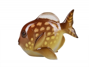 Lomonosov Porcelain Figurine Freshwater Butterflyfish Fish Yellow Spot 