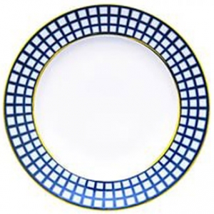 Lomonosov Imperial Porcelain Flat Dinner Plate Cobalt Cell 10.6 