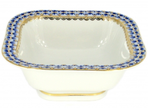 Lomonosov Imperial Porcelain Cobalt Net Salad Bowl (2 serv.) 12 oz / 350 ml