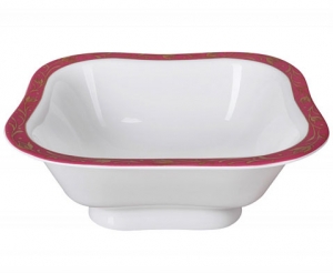 Lomonosov Imperial Porcelain Salad Bowl Red Net (2 serv.) 12 oz / 350 ml