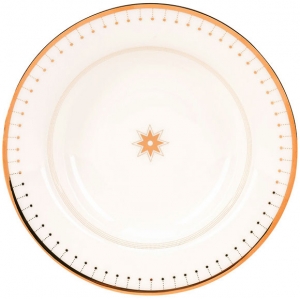 Lomonosov Imperial Porcelain Soup Dinner Plate Azur Golden 9.3 Lomonosov Imperial Porcelain Soup Dinner Plate Azur Golden 9.3