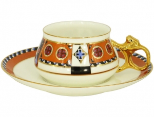 Lomonosov Imperial Porcelain Tea Cup and Saucer Bilibina Vasilisa Fairytale 6 oz/180 ml Lomonosov Imperial Porcelain Tea Cup and Saucer Bilibina Vasilisa Fairytale 6 oz/180 ml
