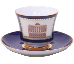 Lomonosov Imperial Porcelain Tea Set Cup and Saucer Classic of Petersburg #1 Lomonosov Imperial Porcelain Tea Set Cup and Saucer Classic of Petersburg #1