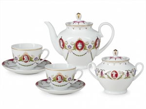Lomonosov Porcelain Tea Set Spring Cameo 14 items Lomonosov Porcelain Tea Set Spring Cameo 14 items