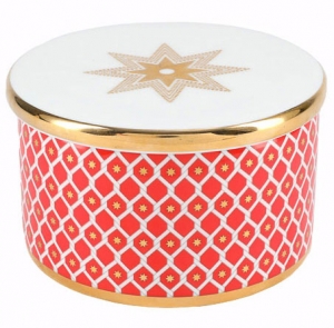 Lomonosov Porcelain Treasure Jewelry Box Scarlet
