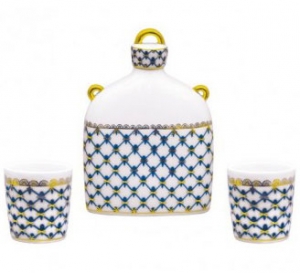 Lomonosov Imperial Porcelain Whiskey/Vodka Decanter Set Slavic Cobalt Net 22 oz/650 ml Lomonosov Imperial Porcelain Whiskey/Vodka Decanter Set Slavic Cobalt Net 22 oz/650 ml