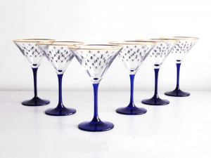 Imperial Porcelain Factory Martini Wine Glass 5 fl.oz Set 6 pc Cobalt Net Imperial Porcelain Factory Martini Wine Glass 5 fl.oz Set 6 pc Cobalt Net