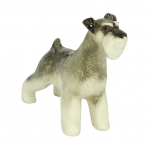 Miniature Schnauzer Dog Standing Lomonosov Porcelain Figurine Miniature Schnauzer Dog Standing Lomonosov Porcelain Figurine