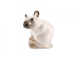 Mouse with Nut Beige Lomonosov Porcelain Figurine Mouse with Nut Beige Lomonosov Porcelain Figurine