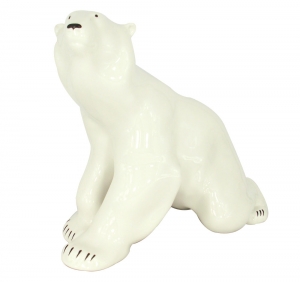 Polar Bear Sitting Big Lomonosov Imperial Porcelain Figurine Polar Bear Sitting Big Lomonosov Imperial Porcelain Figurine