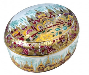 Lomonosov Imperial Porcelain Treasure Jewellery Oval Box CGolden Spring Lomonosov Imperial Porcelain Treasure Jewellery Oval Box CGolden Spring