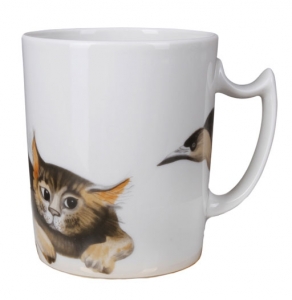 Lomonosov Imperial Porcelain Mug Listening Cat Snowy Morning 12.8 fl.oz/380 ml Lomonosov Imperial Porcelain Mug Listening Cat Snowy Morning 12.8 fl.oz/380 ml