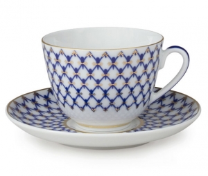 Lomonosov Imperial Porcelain Tea Cup Set Spring New Cobalt Net 7.8 oz/230ml Lomonosov Imperial Porcelain Tea Cup Set Spring New Cobalt Net 7.8 oz/230ml