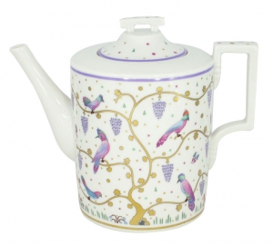 Lomonosov Porcelain Tea Pot Exotic Birds 4 Cups 33.8 fl.oz/1000 ml